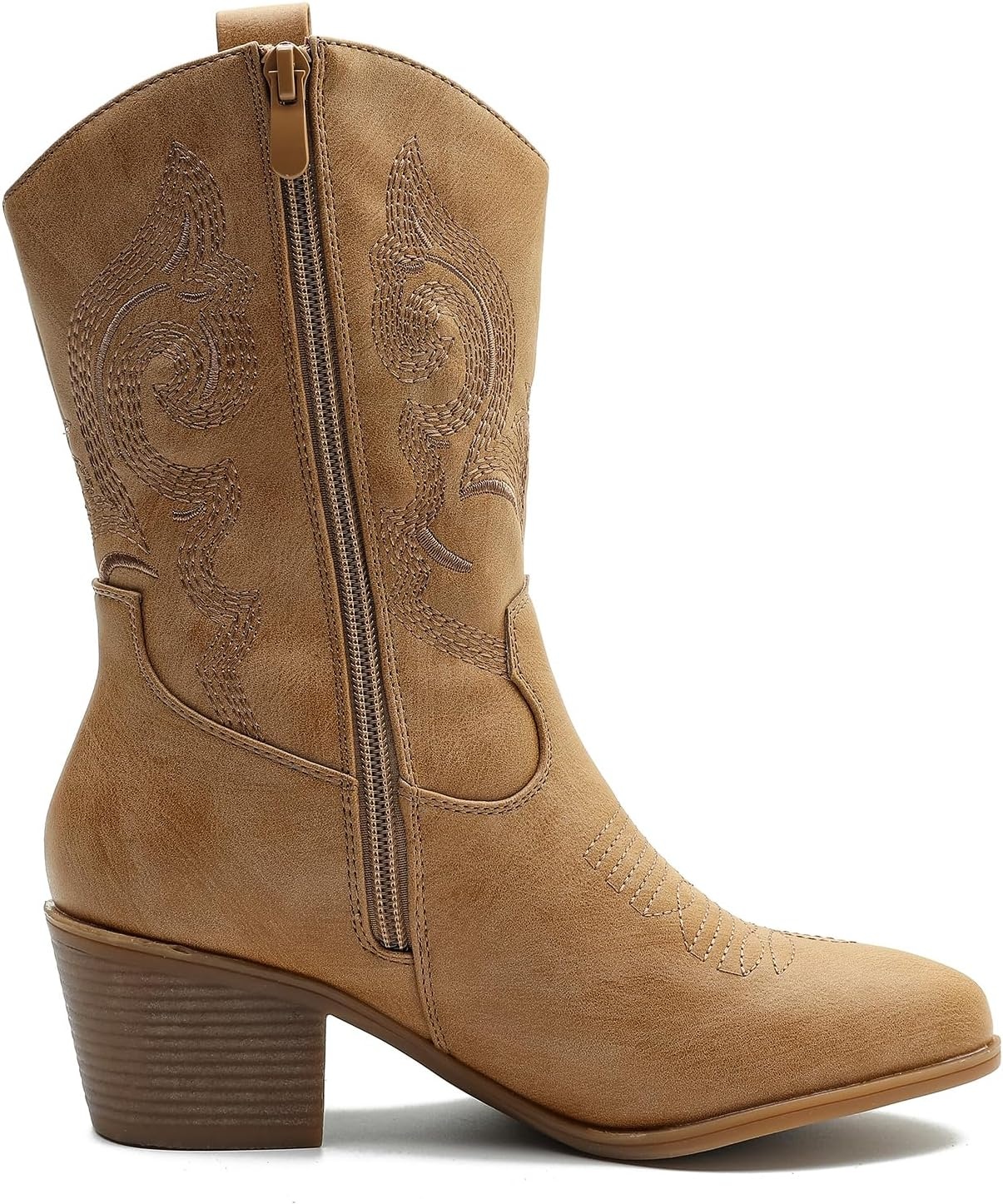 image:imageGLOBALWIN Cowboy Boots for Women MidCalf Western Style19yy17khaki
