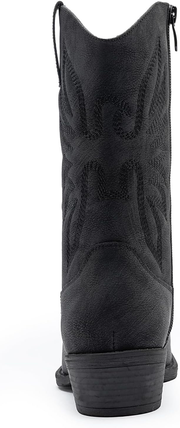 image:imageGLOBALWIN Cowboy Boots for Women MidCalf Western StyleBlack