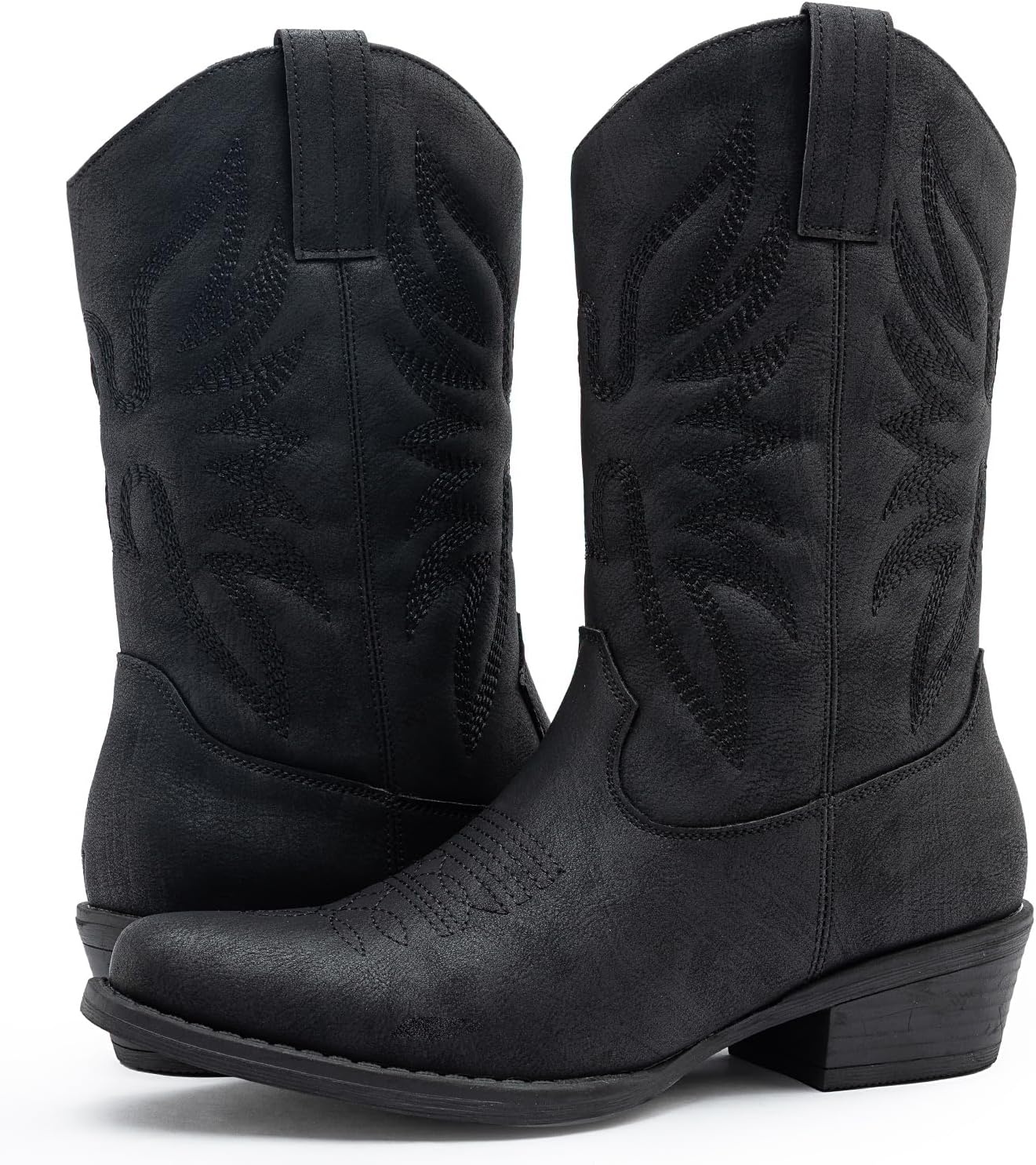 image:imageGLOBALWIN Cowboy Boots for Women MidCalf Western StyleBlack