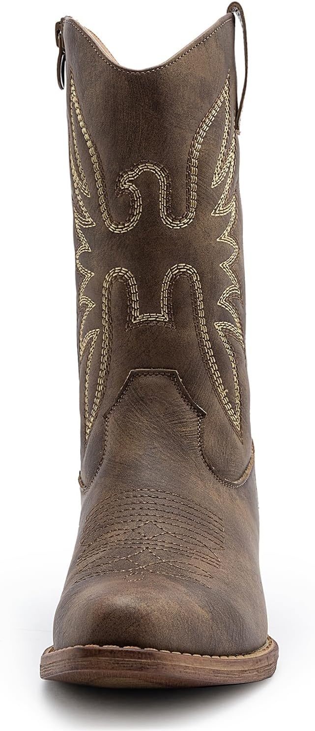 image:imageGLOBALWIN Cowboy Boots for Women MidCalf Western StyleBrown