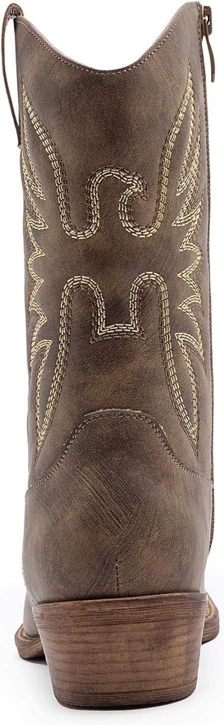 image:imageGLOBALWIN Cowboy Boots for Women MidCalf Western StyleBrown