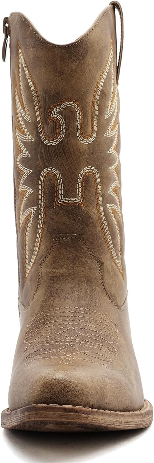 image:imageGLOBALWIN Cowboy Boots for Women MidCalf Western StyleCamel