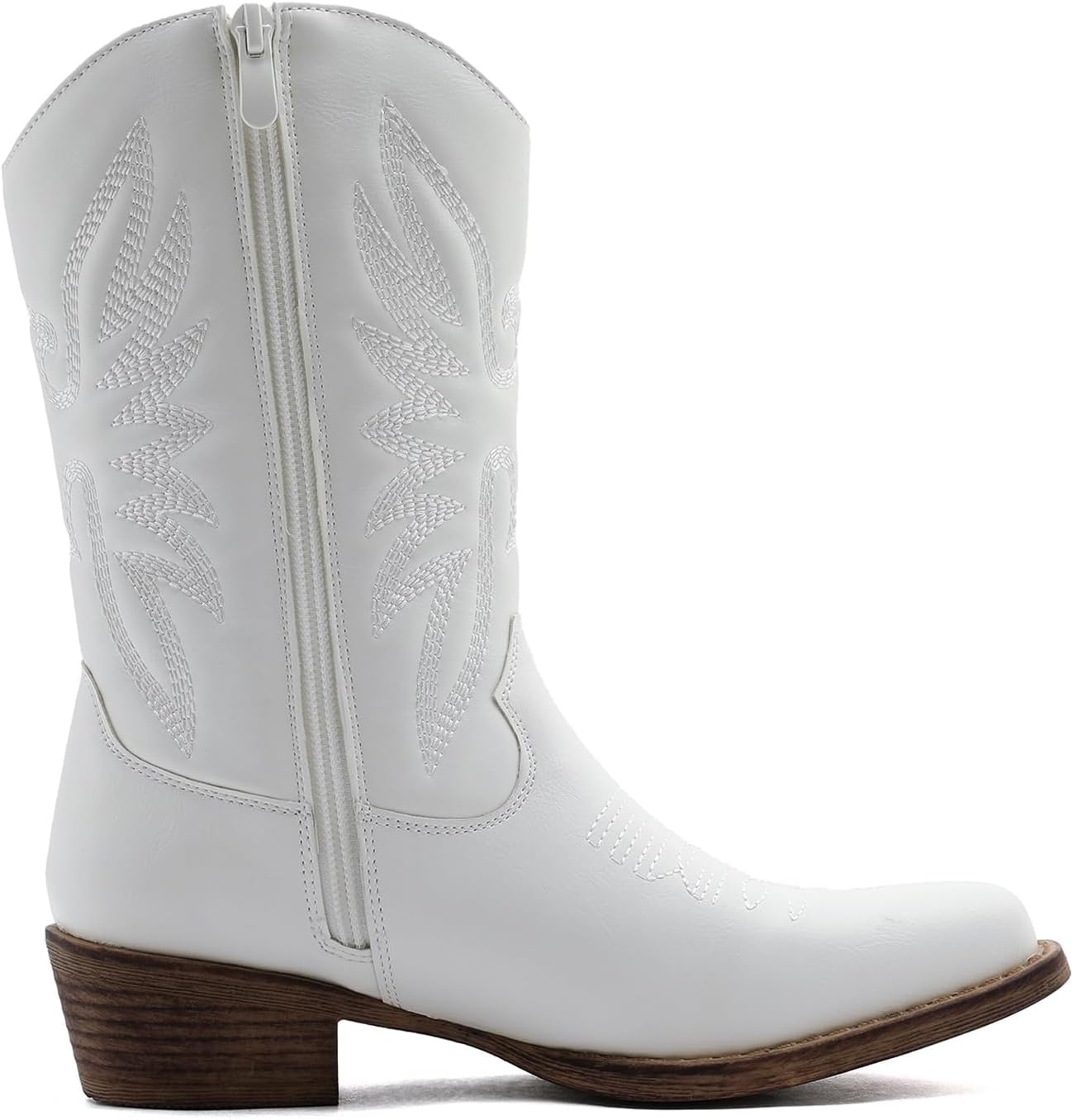 image:imageGLOBALWIN Cowboy Boots for Women MidCalf Western StyleWhite
