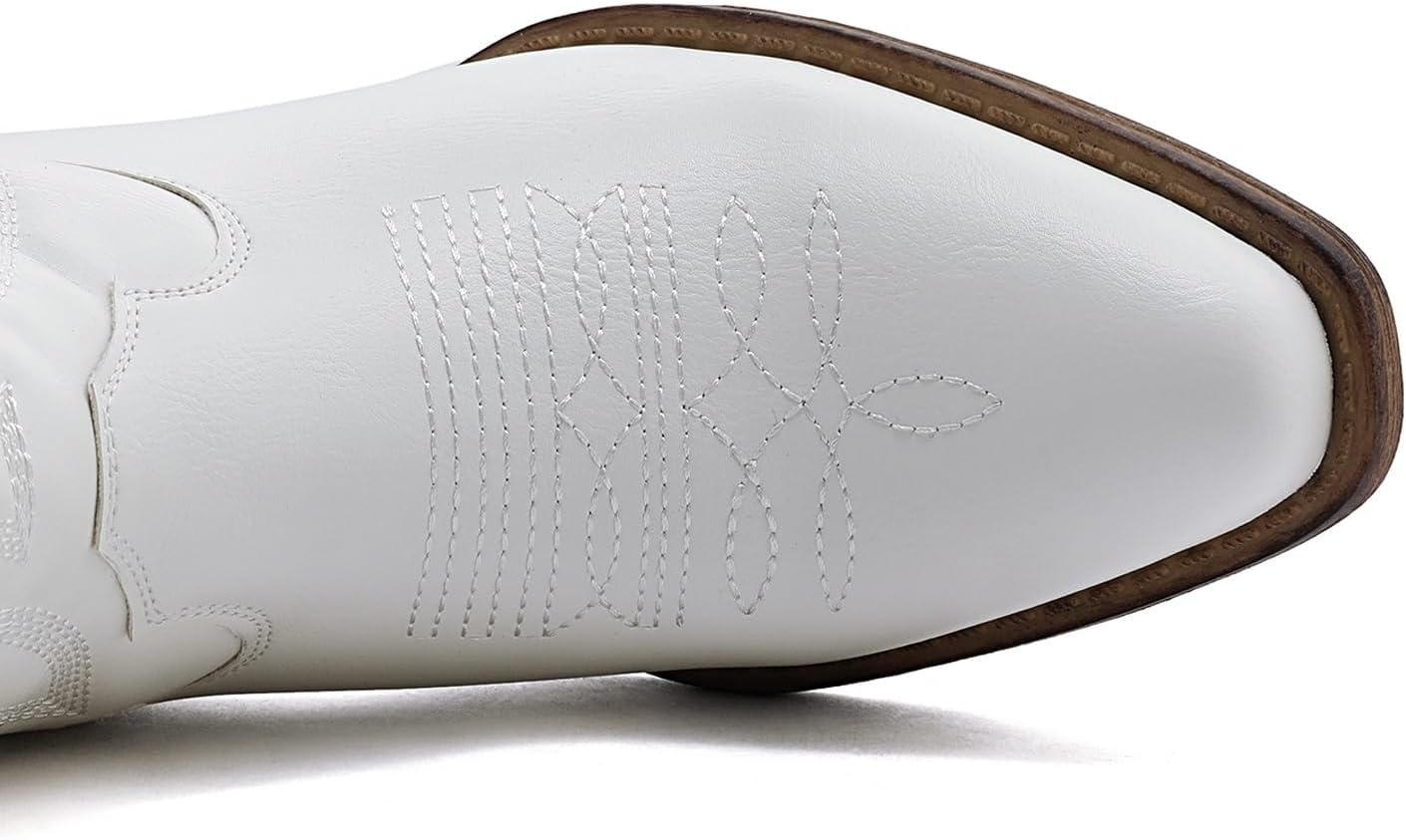 image:imageGLOBALWIN Cowboy Boots for Women MidCalf Western StyleWhite