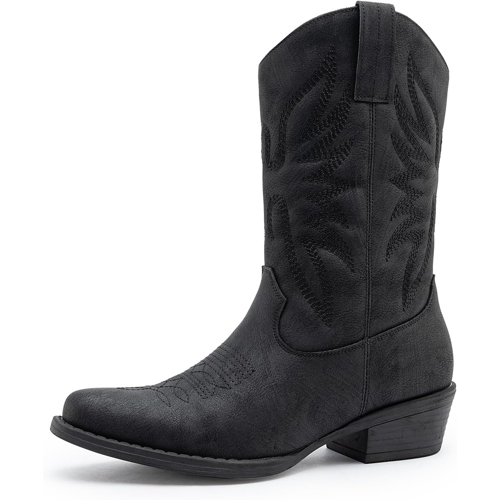 image:imageGLOBALWIN Cowboy Boots for Women MidCalf Western StyleBlack
