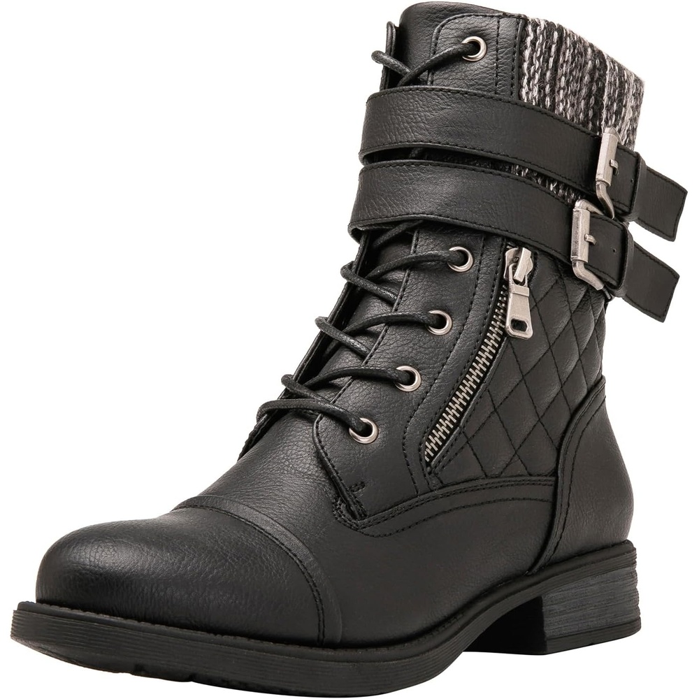 image:imageGLOBALWIN Womens Fashion Low Heels Ankle Boots1903black