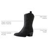 GLOBALWIN Cowboy Boots for Women, Mid-Calf Western Style(19yy17black)