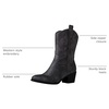 GLOBALWIN Cowboy Boots for Women, Mid-Calf Western Style(19yy17grey)