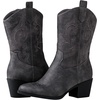 GLOBALWIN Cowboy Boots for Women, Mid-Calf Western Style(19yy17grey)