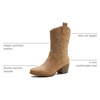 GLOBALWIN Cowboy Boots for Women, Mid-Calf Western Style(19yy17khaki)