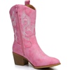 GLOBALWIN Cowboy Boots for Women, Mid-Calf Western Style(19yy17pink)