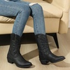 GLOBALWIN Cowboy Boots for Women, Mid-Calf Western Style(Black)