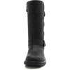 GLOBALWIN Women’s Motorcycle Boots Fall Fashion Mid Calf Boots For Women Square Toe Low Heel(Black)