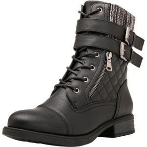 GLOBALWIN Women’s Fashion Low Heels Ankle Boots(1903black)